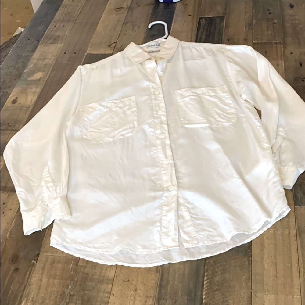 Naked Silk 100% Silk Blouse, White, Small
